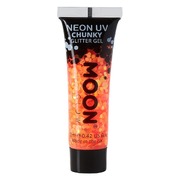 Moon Glow Neon Chunky Festival Glitter Face Gel Paint Orange 12ml