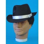 Black Satin Gangster Hat Pk 1 