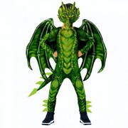 Child Green Dragon Jumpsuit Costume Large 10-12 Yrs