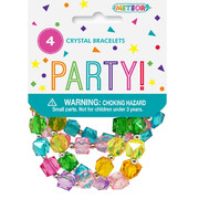 Plastic Crystal Bracelets Party Favours Pk 4