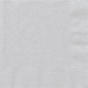 Silver 2 Ply Beverage Cocktail Napkins (Pk 20)