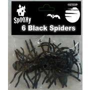 Black Spiders (6cm) Pk 6