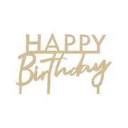 Ginger Ray Gold Acrylic Happy Birthday Cake Topper Pk 1