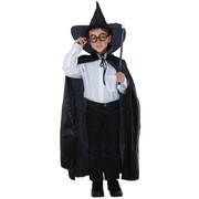 Child Wizard Costume Set - Hat, Cape, Glasses, Wand Pk1