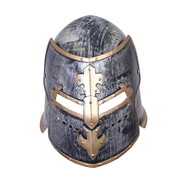 Silver Plastic Medieval Knight Helmet Large