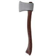 Brown & Silver Wood Look Axe (58cm) Pk 1