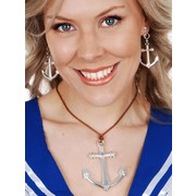Silver Anchor Earrings & Pendant Set Pk 1 