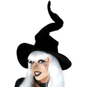 Black Wired Velvet Witch Hat Pk 1 (Hat Only)