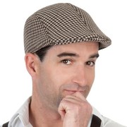 Brown Tweed Flat Cap Hat