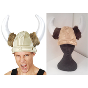 Plush Long Horned Viking Helmet Pk 1 (1 HELMET ONLY)
