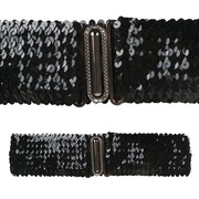 Black Sequin Elastic Belt Pk 1 (1 BELT ONLY)