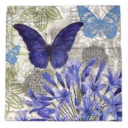 Blue Butterfly Paper Lunch Napkins 2 Ply Pk 20