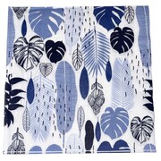 Blue Monstera Leaf Paper Lunch Napkins 2 Ply Pk 20