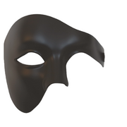 Black Maestro Eye Mask - One Eye Masquerade Costume Mask with Ribbon Tie