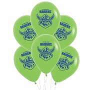 Canberra Raiders NRL Supporter Team Balloons 30cm 6 Pack Licensed Latex