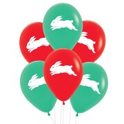 South Sydney Rabbitohs NRL Supporter Team Balloons 30cm 6 Pack Licensed Latex