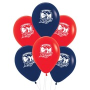 Sydney Roosters NRL Supporter Team Balloons 30cm 6 Pack Licensed Latex