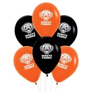 Wests Tigers NRL Supporter Team Balloons 30cm 6 Pack Licensed Latex