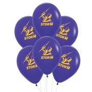 Melbourne Storm NRL Supporter Team Balloons 30cm 6 Pack Licensed Latex
