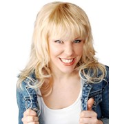 Shazza Long Blonde Layered Wig with Fringe Pk 1