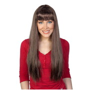 Long Brown Jessica With Fringe Costume Wig