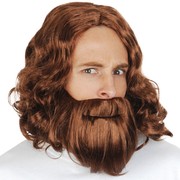 Brown Hesus Wig & Beard Pk 1