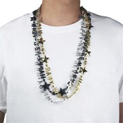 Happy New Year Necklaces Gold Silver Black Pk 3