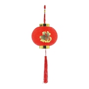 Red & Gold Plastic Chinese Lantern Decoration 12x35cm