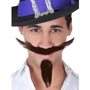 Brown Musketeer Moustache & Goatee Set