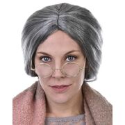 Grey Grandma Bun Wig