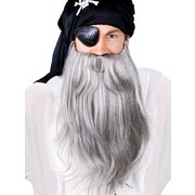 Beard & Mo Jumbo Pirate Set Grey Pk1 (Moustache & Beard Only)