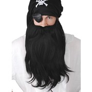 Beard & Mo Jumbo Pirate Set Black Pk1 (Moustache & Beard Only)