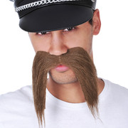 Long Brown Moustache Pk 1 (Moustache Only)