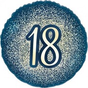 Navy & Gold Glitter 18th Birthday 18in 45cm Foil Balloon 