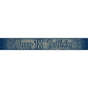 Navy & Gold Glitter Happy 18th Birthday Foil Banner