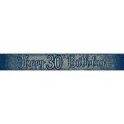 Navy & Gold Glitter Happy 30th Birthday Foil Banner