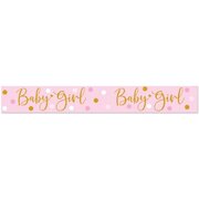 Pink & Gold Dots Baby Girl Foil Banner (2.7m)