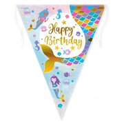 Shimmering Mermaid Happy Birthday Foil Bunting Banner (3.9m)