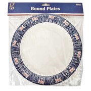 Australia Day Flag Border Paper Snack Plates 17cm Pk 10