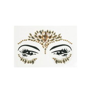 Gold Self Adhesive Face Gems Jewels 1 Sheet