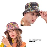 Adult 90s Hip Hop Bucket Hat Assorted Pk 1