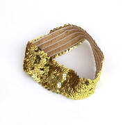 Gold Sequin Stretch Headband