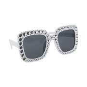 White Square Bling Festival Party Glasses