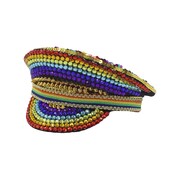 Carnival Rainbow Diamante Festival Police Style Hat