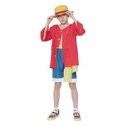 Child Anime Monkey Pirate King Costume X Large 9-10 Yrs