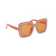 Orange Square Bling Festival Party Glasses