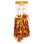 Orange Metallic Cheerleader Pom Poms Pk 2