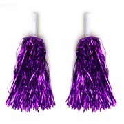 Metallic Purple Cheerleader Pom Poms Pk 2