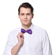 Purple Satin Bow Tie