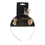 Gold Metal Mini Crown Headband with Diamates